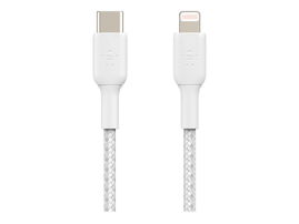 Belkin BoostCharge - Cable Lightning - 24 pin USB-C macho a Lightning macho - 1 m - blanco - suministro de potencia USB (18W)