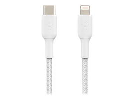 Belkin BoostCharge - Cable Lightning - 24 pin USB-C macho a Lightning macho - 1 m - blanco - suministro de potencia USB (18W)