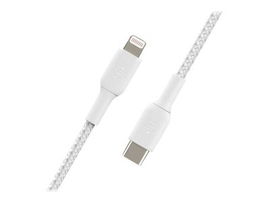 Belkin BoostCharge - Cable Lightning - 24 pin USB-C macho a Lightning macho - 1 m - blanco - suministro de potencia USB (18W)