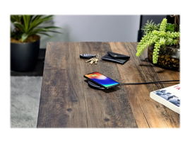 mophie Charge Stream Pad+ - Base de carga inalámbrica + adaptador de corriente CA - 10 vatios - Apple Fast Charge, FC - negro