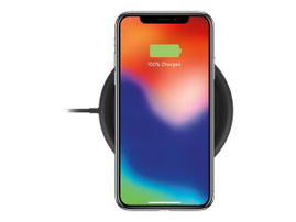 mophie Charge Stream Pad+ - Base de carga inalámbrica + adaptador de corriente CA - 10 vatios - Apple Fast Charge, FC - negro
