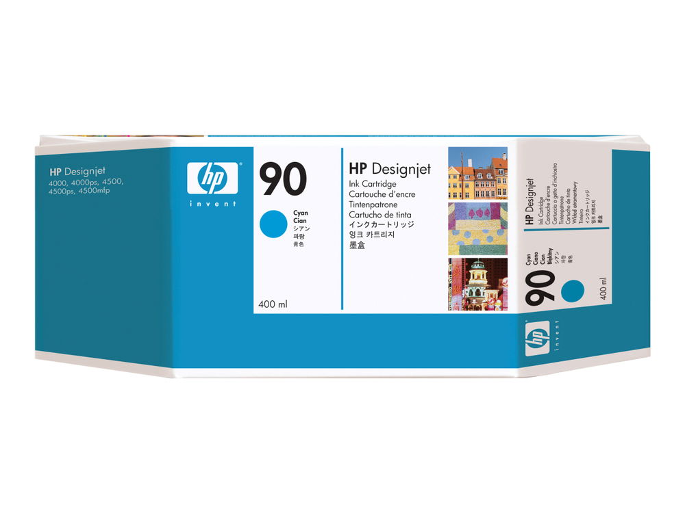 HP 90 - 400 ml - cián - original - DesignJet - cartucho de tinta - para DesignJet 4000, 4000ps, 4020, 4020ps, 4500, 4500mfp, 4500ps, 4520, 4520 HD-MFP, 4520ps