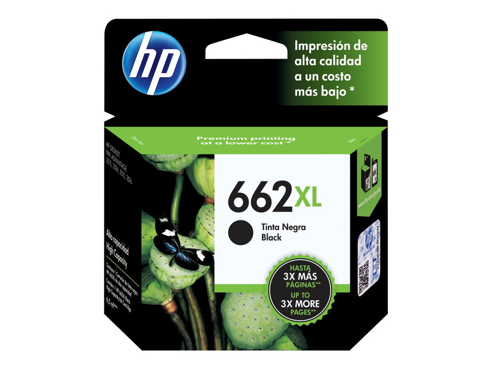 HP 662XL - Alto rendimiento - negro - original - Ink Advantage - cartucho de tinta - para Deskjet 1516, Ink Advantage 15XX, Ink Advantage 35XX, Ink Advantage 4645