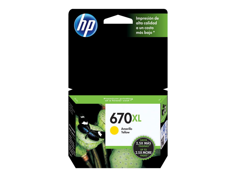 HP 670XL - Alto rendimiento - amarillo - original - Ink Advantage - cartucho de tinta - para Deskjet Ink Advantage 3525, Ink Advantage 4615, Ink Advantage 4625, Ink Advantage 5525 HP 670XL - Alto rendimiento - amarillo - original - Ink Advantage - cartucho de tinta - para Deskjet Ink Advantage 3525, Ink Advantage 4615, Ink Advantage 4625, Ink Advantage 5525
