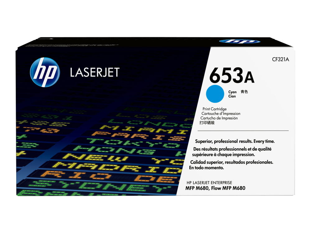 HP 653A - Cián - original - LaserJet - cartucho de tóner (CF321A) - para Color LaserJet Enterprise MFP M680; LaserJet Enterprise Flow MFP M680