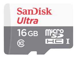 SanDisk Ultra - Tarjeta de memoria flash (adaptador microSDXC a SD Incluido) - 16 GB - UHS-I / Class10 - microSDHC UHS-I