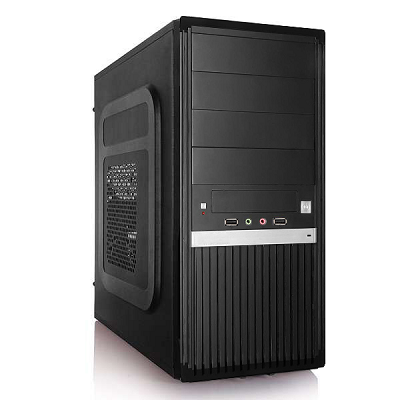 Xtech - Desktop - Micro ATX - All black - pc case 600W ps logo
