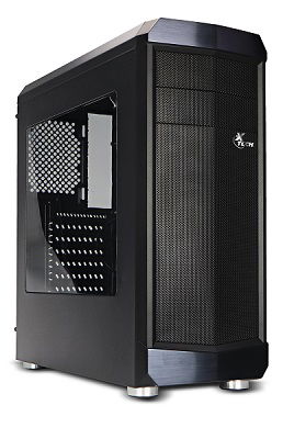 PC Case Gamer Blue LED Fan - Side Panel Acrylic Window - ATX - No Power Supply (PS/2) - Black - One USB 2.0 Port - One USB 3.0 Port - One Headphone Port - One Microphone Port - Up To Seven Fans, With Onl