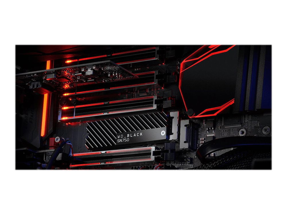 WD Black SN750 NVMe SSD WDS100T3XHC - SSD - 1 TB - interno - M.2 2280 - PCIe 3.0 x4 (NVMe) - difusor de calor integrado