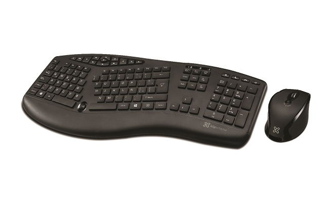 Klip Xtreme - Keyboard and mouse set - Spanish - Wireless - 2.4 GHz / USB - Black - Ergonomic - Scroll