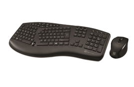 Klip Xtreme - Keyboard and mouse set - Spanish - Wireless - 2.4 GHz / USB - Black - Ergonomic - Scroll