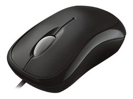 Microsoft Basic Optical Mouse - Ratón - diestro y zurdo - óptico - 3 botones - cableado - USB - negro