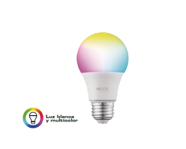 Nexxt Solutions Connectivity - Light Bulb - smart LED bulb - conexión WI-FI - Bombillo multicolor - Compatible con Amazon Alexa y Google Assistant - 800 Lumen - 9W(Equivalente a 60W) - 110 V/ 220 V