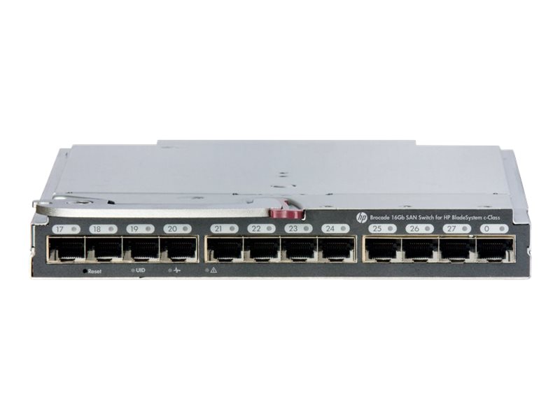 Brocade 16Gb/28 SAN Switch for HP BladeSystem c-Class - Conmutador - Gestionado - 16 x 16 Gb Canal de fibra (interno) + 12 x 16Gb Fibre Channel - módulo de conexión