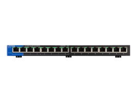 Linksys LGS116P - Conmutador  - sin gestionar - 8 x 10/100/1000 (PoE+) + 8 x 10/100/1000 - sobremesa, montaje en pared - PoE+ - ca 100/230 V - 2 años de garantía