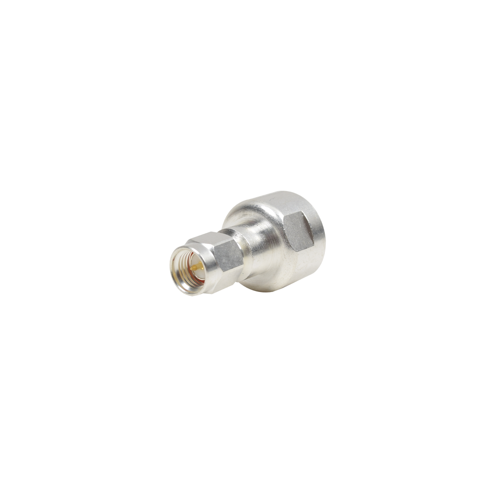 Adaptador UNIDAPT Hembra a SMA Macho, Plata / Oro / Teflón.