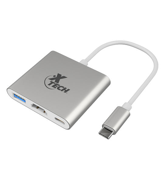 Adaptador Tipo C a HDMI, USB 3.0 y Tipo C - Xtech