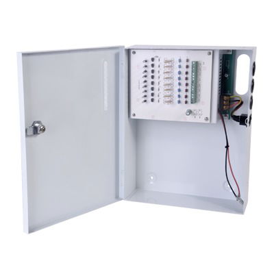 Fuente de Poder 12 Vcc 10 A / 9 Salidas / compatible con batería de respaldo / Voltaje de entrada : 96-264 Vca Fuente de Poder 12 Vcc 10 A / 9 Salidas / compatible con batería de respaldo / Voltaje de entrada : 96-264 Vca