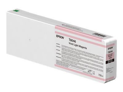 Epson T8046 - 700 ml - magenta vívido suave - original - cartucho de tinta - para SureColor SC-P6000, SC-P7000, SC-P7000V, SC-P8000, SC-P9000, SC-P9000V Epson T8046 - 700 ml - magenta vívido suave - original - cartucho de tinta - para SureColor SC-P6000, SC-P7000, SC-P7000V, SC-P8000, SC-P9000, SC-P9000V
