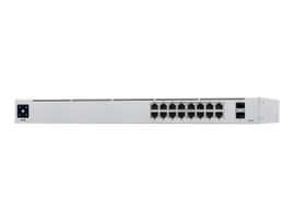 Ubiquiti UniFi Switch USW-16-POE - Conmutador - Gestionado - 16 x 10/100/1000 (8 PoE+) + 2 x Gigabit SFP - montaje en rack, sobremesa - PoE+ (42 W)