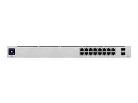 Ubiquiti UniFi Switch USW-16-POE - Conmutador - Gestionado - 16 x 10/100/1000 (8 PoE+) + 2 x Gigabit SFP - montaje en rack, sobremesa - PoE+ (42 W)