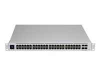 Ubiquiti UniFi Switch USW-PRO-48-POE - Conmutador - Gestionado - 48 x 10/100/1000 (40 PoE+, 8 PoE++) + 4 x 10Gb Ethernet SFP+ - montaje en rack - PoE++ (600 W) - CA 120/230 V / DC 11,5/52 V