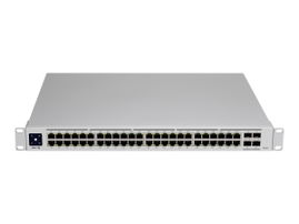 Ubiquiti UniFi Switch USW-PRO-48-POE - Conmutador - Gestionado - 48 x 10/100/1000 (40 PoE+, 8 PoE++) + 4 x 10Gb Ethernet SFP+ - montaje en rack - PoE++ (600 W) - CA 120/230 V / DC 11,5/52 V