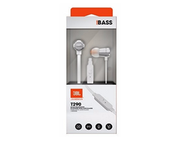 JBL TUNE 290 - Auriculares internos con micro - en oreja - cableado - conector de 3,5 mm - plata JBL TUNE 290 - Auriculares internos con micro - en oreja - cableado - conector de 3,5 mm - plata