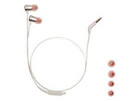 JBL TUNE 290 - Auriculares internos con micro - en oreja - cableado - conector de 3,5 mm - plata JBL TUNE 290 - Auriculares internos con micro - en oreja - cableado - conector de 3,5 mm - plata