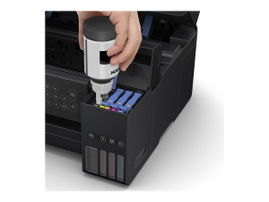 Epson EcoTank L4160 - Impresora multifunción - color - chorro de tinta - refillable - A4 (210 x 297 mm), Letter A (216 x 279 mm) (original) - A4/Legal (material) - hasta 7.7 ppm (copiando) - hasta 10.5 ppm (impresión) - 100 hojas - USB 2.0, Wi-Fi(n)