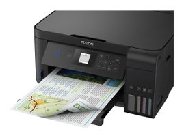 Epson EcoTank L4160 - Impresora multifunción - color - chorro de tinta - refillable - A4 (210 x 297 mm), Letter A (216 x 279 mm) (original) - A4/Legal (material) - hasta 7.7 ppm (copiando) - hasta 10.5 ppm (impresión) - 100 hojas - USB 2.0, Wi-Fi(n)