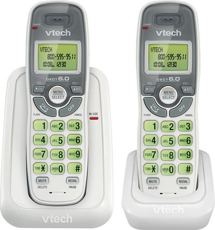Vtech CS6114-2 - Cordless phone - DECT 6.0 - White - 2 Handsets
