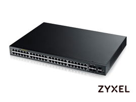 SWITCH ZYXEL GS2210-48HP 48 PUERTOS RJ45 10/100/1000 Mbps CON POE AF/AT + 4 PUERTOS COMBO RJ45/SFP 1000 Mbps + 2 PUERTOS SFP 1000 Mbps ADMINISTRABLE-L2 ENERGIA TOTAL 375W NO COMPATIBLE CON NEBULA