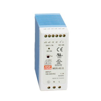 Fuente de poder Industrial Riel Din 12Vcd, 40W Fuente de poder Industrial Riel Din 12Vcd, 40W