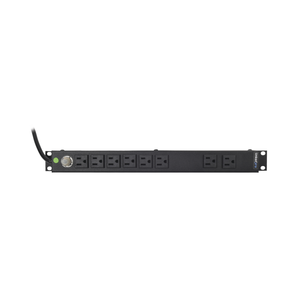 Tomacorriente Horizontal (PDU) de 8 Contactos (NEMA 5-15R) Rack 19