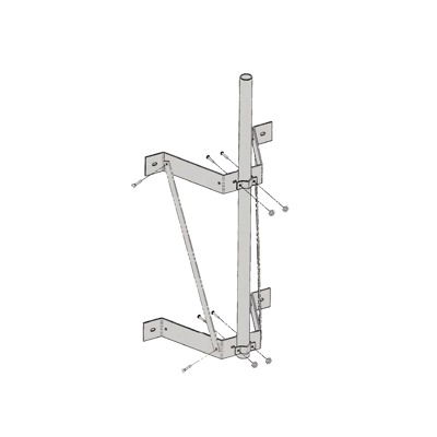 Montaje doble de pared con mástil de 2-3/8