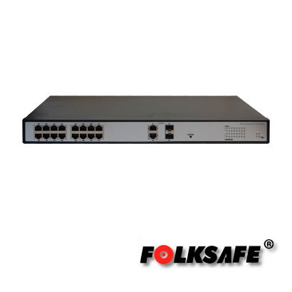 SWITCH POE+ 16FAST/16POE + 2GIGA/2SFP COMBO NO-ADMINISTRABLE FOLKSAFE FS-S1016EP-2C 802.3AF-AT 260WATTS NO SOPORTA POE EXTENDIDO SWITCH POE+ 16FAST/16POE + 2GIGA/2SFP COMBO NO-ADMINISTRABLE FOLKSAFE FS-S1016EP-2C 802.3AF-AT 260WATTS NO SOPORTA POE EXTENDIDO