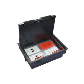 Caja de piso para cuatro módulos universales (Socket M4), para alimentación eléctrica y redes de datos (11000-43401) No incluye faceplates Caja de piso para cuatro módulos universales (Socket M4), para alimentación eléctrica y redes de datos (11000-43401) No incluye faceplates