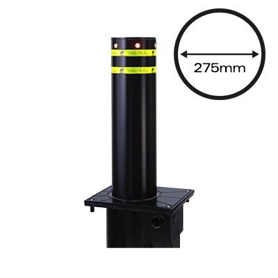 Pilona o Bolardo Neumático / 100% Acero, Pintura Negra para Exterior / Alta Velocidad / 275MM Diámetro Pilona o Bolardo Neumático / 100% Acero, Pintura Negra para Exterior / Alta Velocidad / 275MM Diámetro