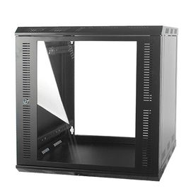 Gabinete para Montaje en Pared, Puerta de Cristal Templado, Cuerpo Fijo con Rack 19