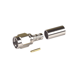 Conector SMA Macho Inverso, de Anillo Plegable para RG-58/U, Niquel /Oro /Teflón.