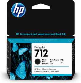 HP 712 - 38 ml - negro - original - DesignJet - cartucho de tinta - para DesignJet Studio, T210, T230, T250, T630, T650