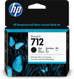 HP 712 - 80 ml - negro - original - DesignJet - cartucho de tinta - para DesignJet Studio, T210, T230, T250, T630, T650