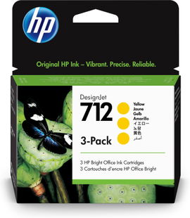 HP 712 - Paquete de 3 - 29 ml - amarillo - original - DesignJet - cartucho de tinta - para DesignJet Studio, T210, T230, T250, T630, T650 HP 712 - Paquete de 3 - 29 ml - amarillo - original - DesignJet - cartucho de tinta - para DesignJet Studio, T210, T230, T250, T630, T650