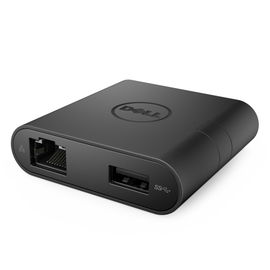 DELL DA200 base para portátil y replicador de puertos Alámbrico USB 3.2 Gen 1 (3.1 Gen 1) Type-C Negro