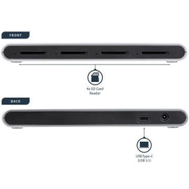 StarTech.com Lector Grabador USB-C de Tarjetas de Memoria Flash SD con 4 Ranuras - USB Tipo C - USB 3.1 - SD 4.0 - UHS-II StarTech.com Lector Grabador USB-C de Tarjetas de Memoria Flash SD con 4 Ranuras - USB Tipo C - USB 3.1 - SD 4.0 - UHS-II