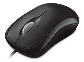 Microsoft Basic Optical Mouse for Business - Ratón - diestro y zurdo - óptico - 3 botones - cableado - PS/2, USB - negro