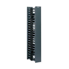 Organizador Vertical Doble NetRunner, para Rack Abierto de 45 Unidades, 4.9in de Ancho, Color Negro