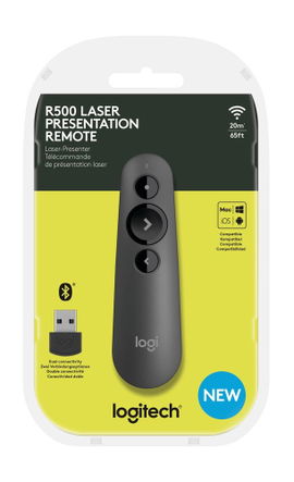 Logitech R500 - Control remoto para presentaciones - 3 botones - grafito