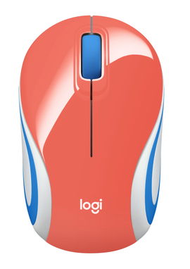 Logitech M187 - Ratón - óptico - 3 botones - inalámbrico - 2.4 GHz - receptor inalámbrico USB - Coral